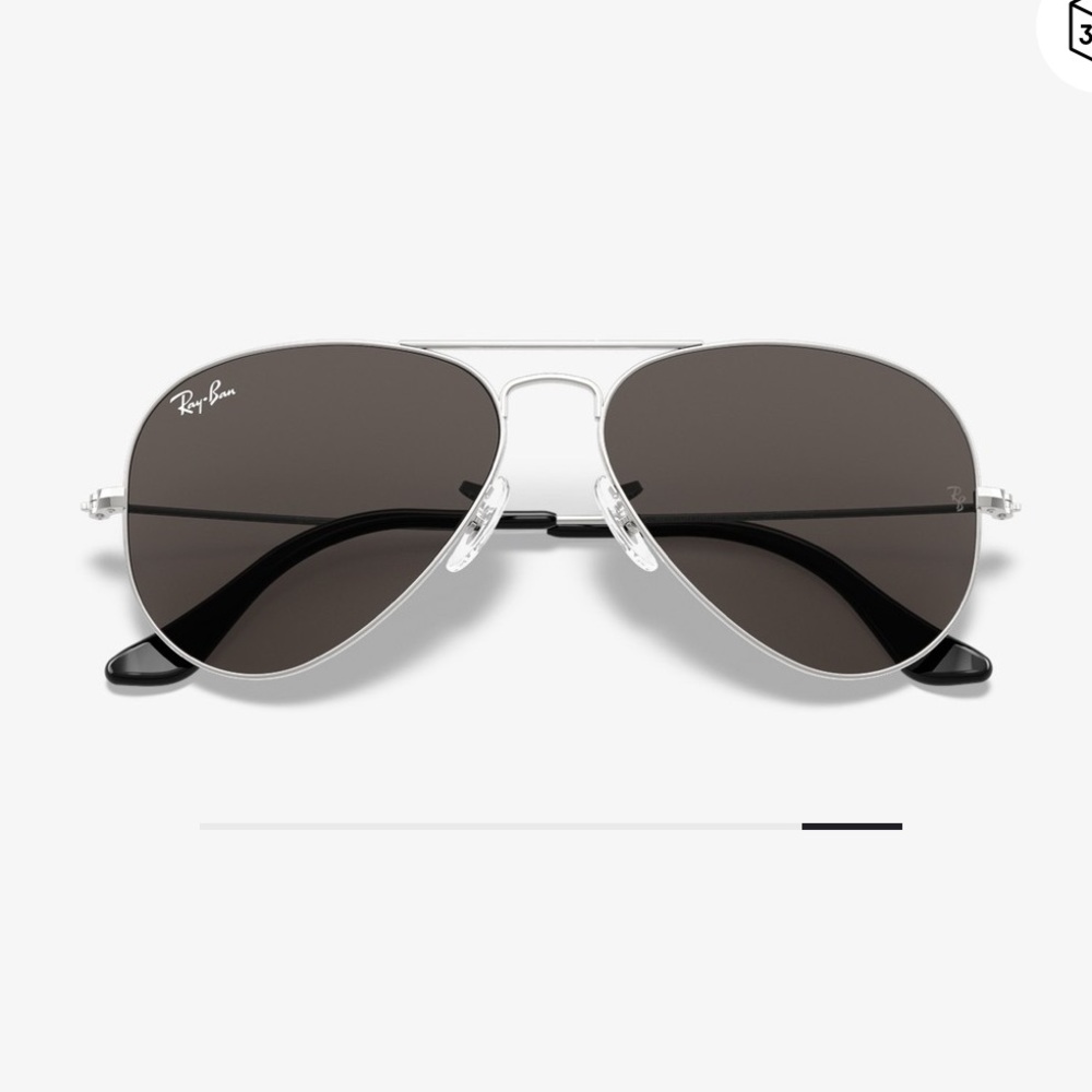 Ray-Ban Silver Black Aviator Sunglasses